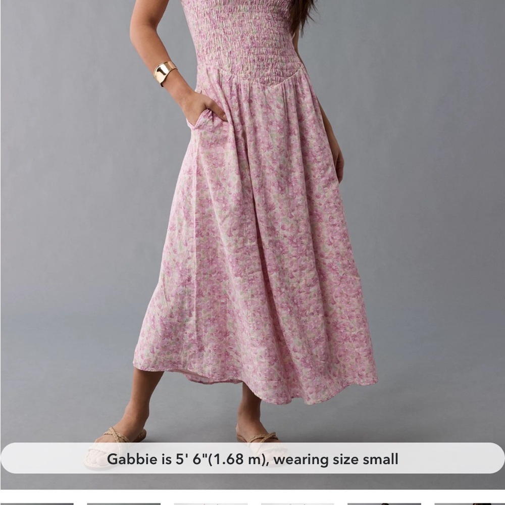 American Eagle Outfitters Pink Floral Maxi Dress
